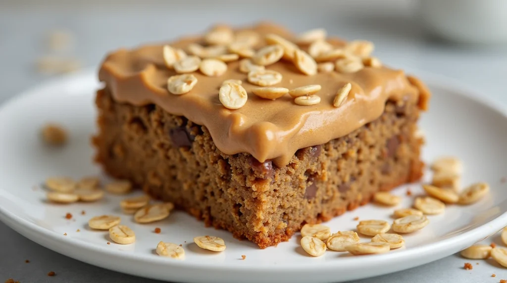 کیک رژیمی با جو دوسر و کره بادام زمینی