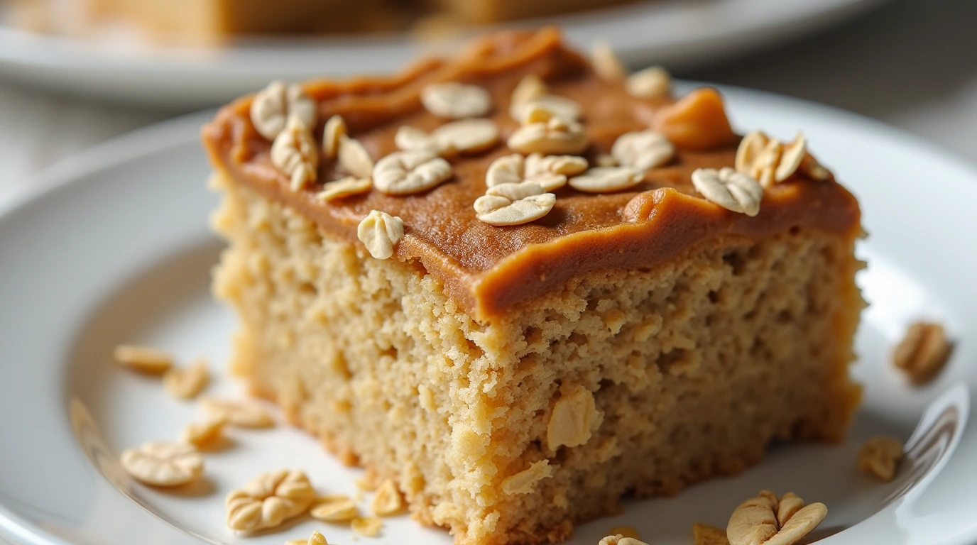 کیک رژیمی با جو دوسر و کره بادام زمینی
